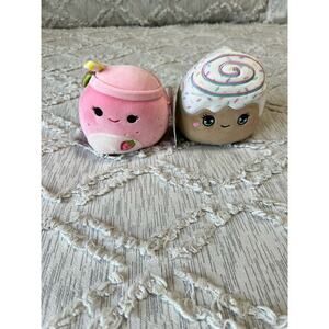 Squishmallow Cinnamon Roll And Strawberry Food Squad Plush Toys Soft Plush